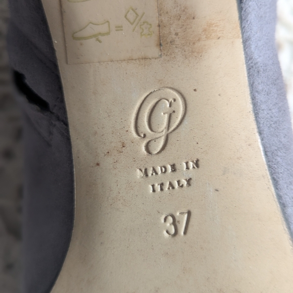 M. GEMI "Corsa" Italian Suede Block Heel Ankle Boot Grey Size 37 (7) - Picture 8 of 13